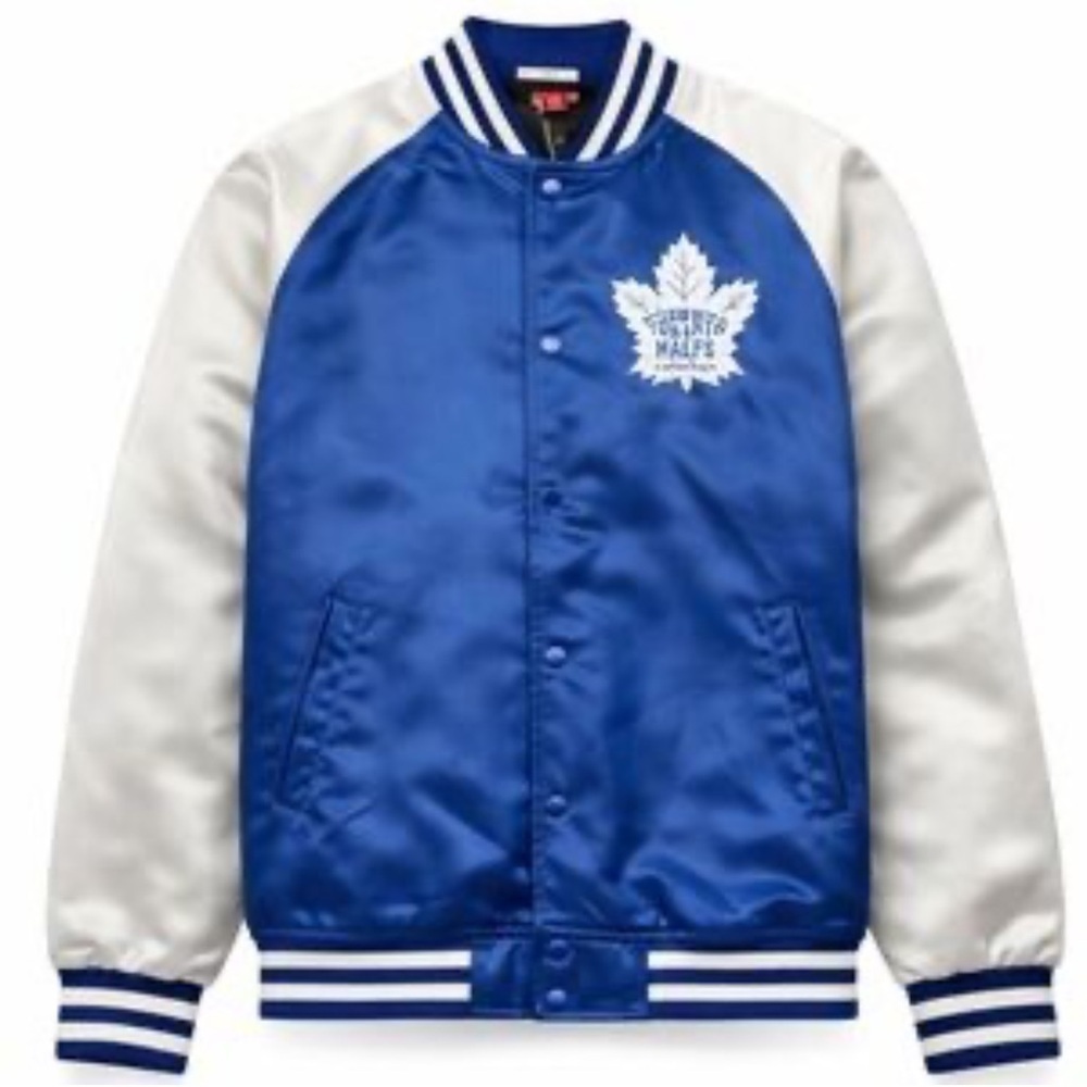 Mitchell & Ness Toronto maple leafs nhl hockey Canada satin jacket sz large tall